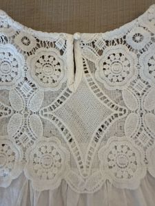New White Lace Detail Top