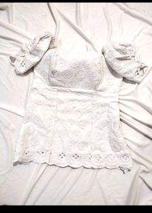 Pinterest Sweetheart Neck Chikankari Padded Top