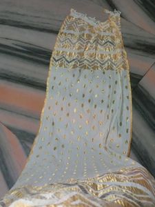 Off-white Golden Dupatta