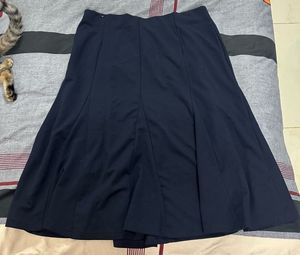 Navy Blue Knee Length Skirt