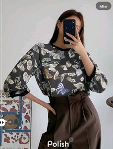 New With Tag Korean Printed Floral Pullover