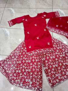 Embroidered Sharara 3 Piece Set