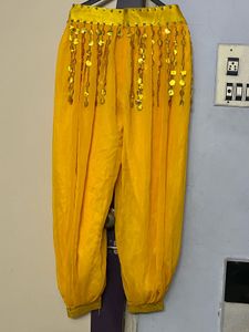 haldi wear Yellow Embellished Harem Pants