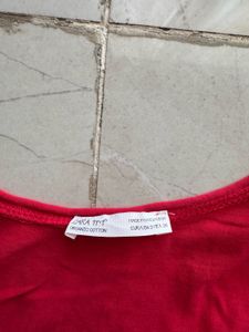 Zara organic cotton red tshirt, S