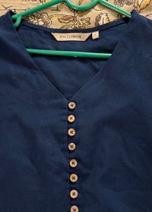 Haute Curry ShoppersStop Navy Linen Tunic