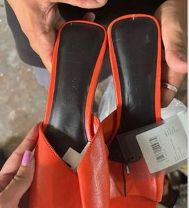 MANGO Orange Block Heels