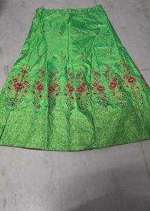 Green Embroidered Lehenga Skirt