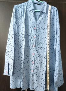 Xxl Blue Polka Dot Shirt Tunic