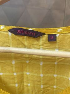 Yellow Checked Kurta