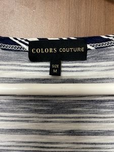 Sale ! Colours Couture Medium White And Blue Top