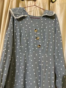 Cute Heart Print Maxi Dress