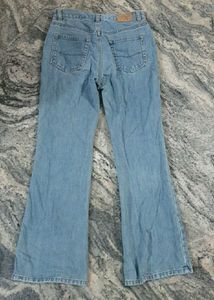 Boot-cut Light Blue Jeans.