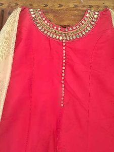 Elegant orange &amp; Gold Kurta Set