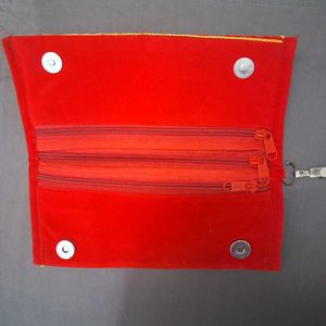 Red Embroidered Purse- Brand New