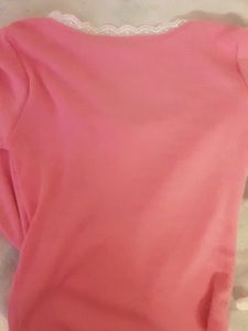 Coquette Ribbed Bow Laced Pink Crop Top