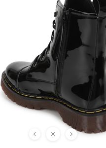 Truffle Collection Black Patent Combat Boots