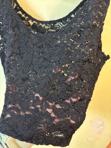 Black Lace Top - H&amp;M DIVIDED