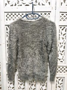 🎀Imported Fluffy Gray Long Sleeve Top