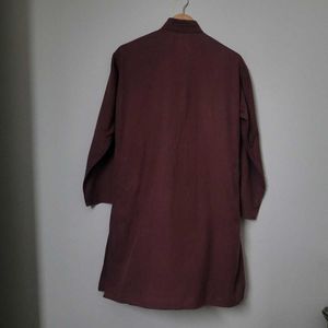 Khadi Brown Cotton Kurta