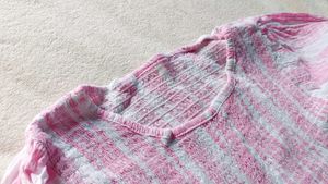 Pink Striped Peasant Top