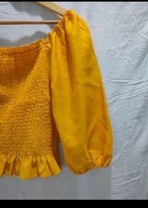 Yellow Mustard Crop Top (Stretchable)