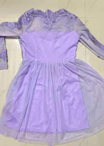 Elegant Lavender Lace Dress