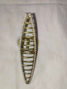 Pearl &amp; Rhinestone Hair Claw Clip