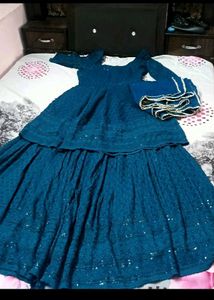 blur anarkali dupatta set 💙