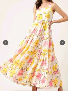 Floral Printed Halter Neck Maxi Dress