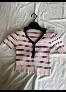 Cream RIBBED TOP