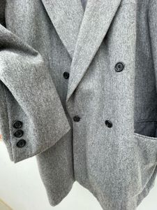 🌈Classic Grey Wool-Blend Oversized Blazer