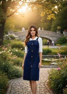 Denim Button-Down Jumper Dress