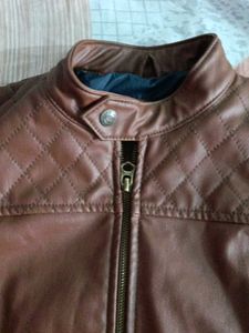 Brown Faux Leather Jacket