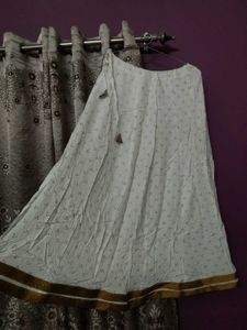 Beautiful White And Golden Skirt
