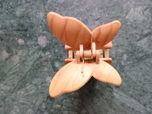 Hair Claw Clip - Beige/Mustard