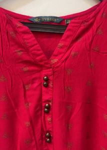 Red Printed Kurta