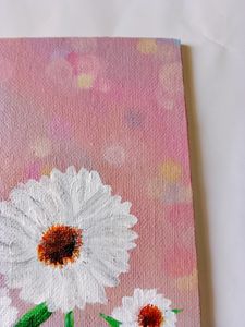 DAISY FLOWER Painting Canvas board (HANDMADE)