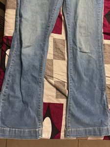 Blue HighRise Mini Flare Jeans