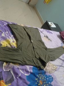 Vintage Olive Green Peplum Jacket