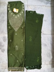 Dark Mehndiya unstitched suit