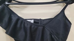 Chimpanzee Ruffle And Cami Black Crop Top