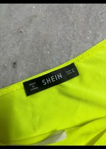 shein neon fitted one shoulder crop top