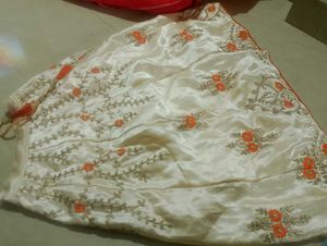 Orange Embellished Sleeveless Top