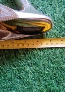 Gold Heels with Rhinestones