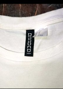 h&amp;m White Bodycon Ruffle Dress