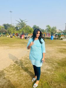 Blue Embroidered Tunic Top