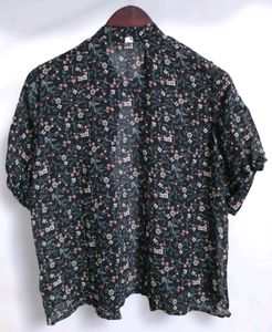 Black Floral Short Sleeve Top (Women)