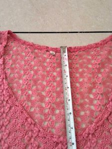 women new Pink Knit Tank Net Top