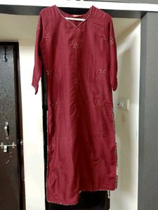 WOMEN&#39;S Maroon Elegant Kurta and Bottom