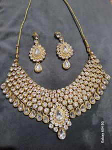Golden Necklace And Earings Set